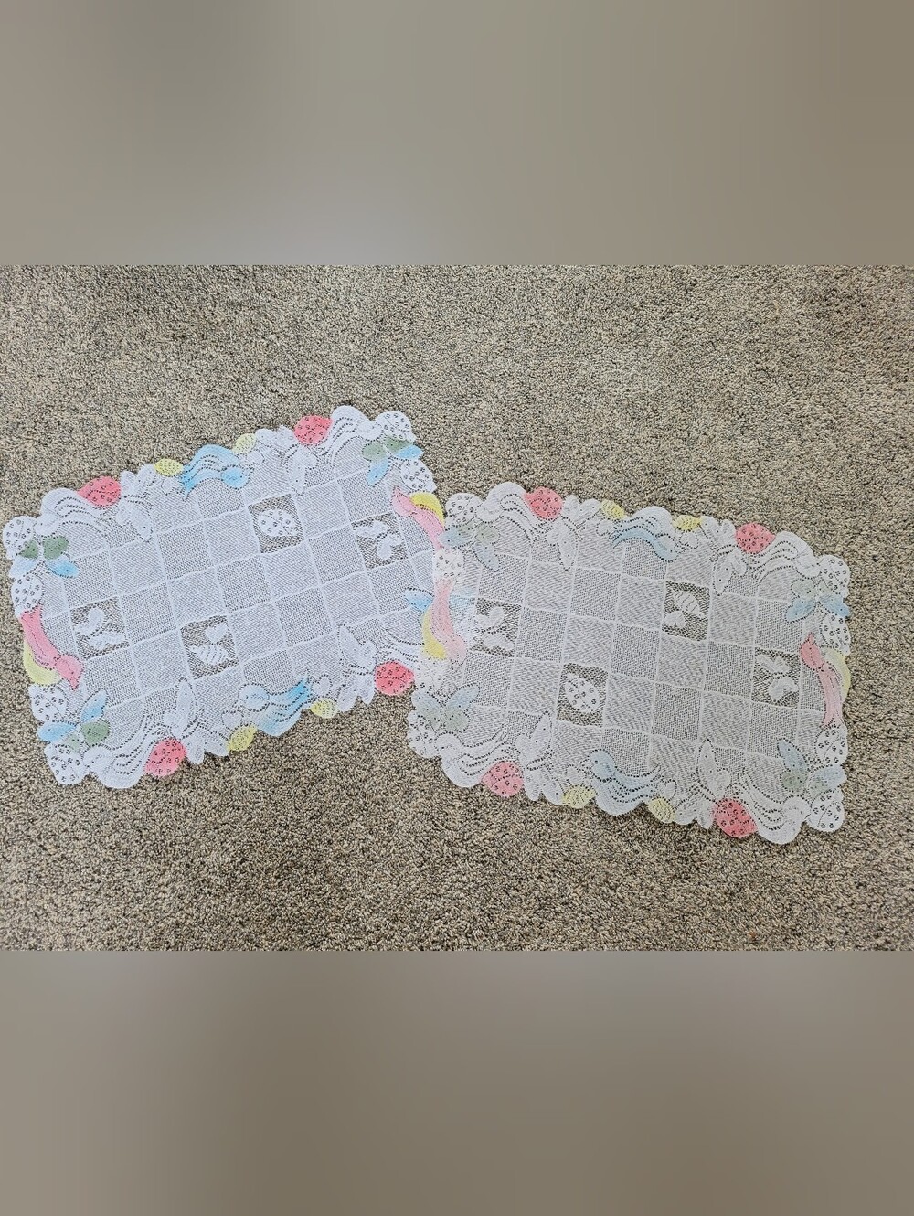 Set of two vintage lace placemats